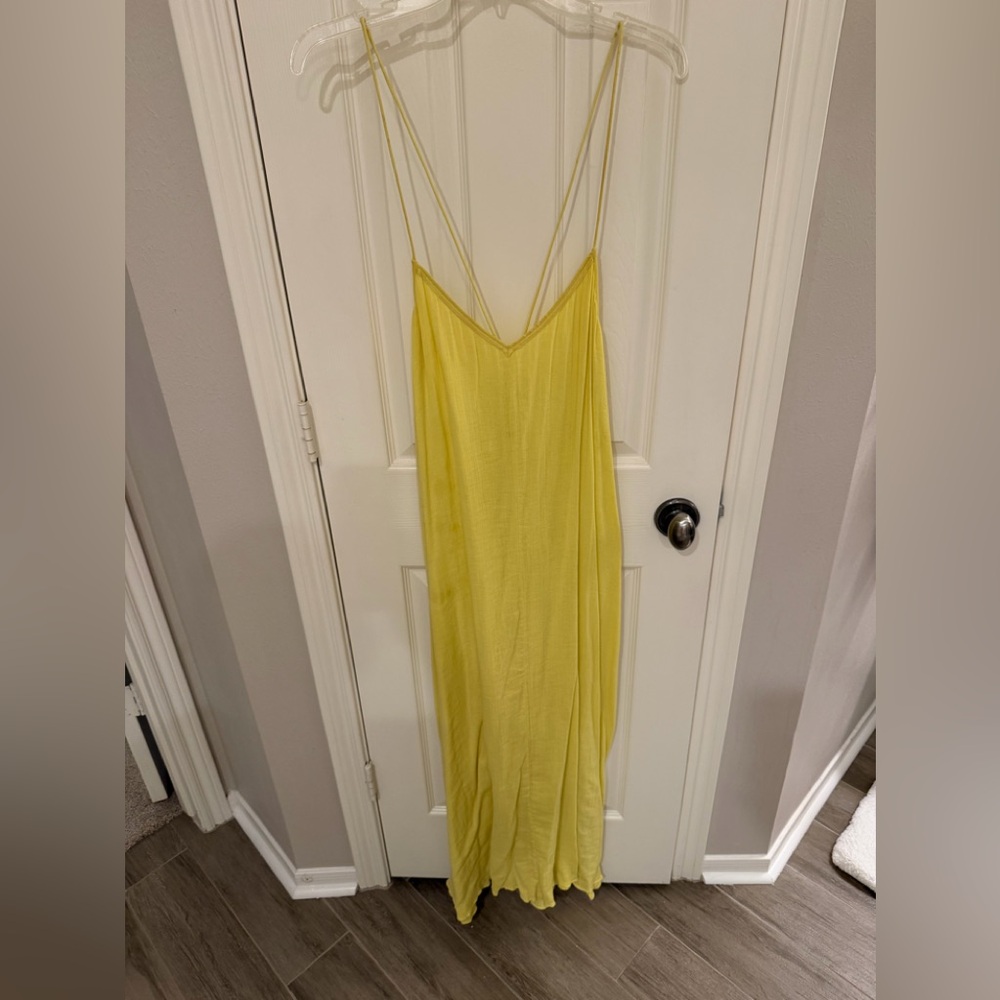 Elegant Yellow Spaghetti Strap Dress
